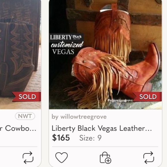 Liberty Black Womens 9M Vegas Fringe Boho Cowboy Boots Luxury Leather Boot Brown - Picture 14 of 14